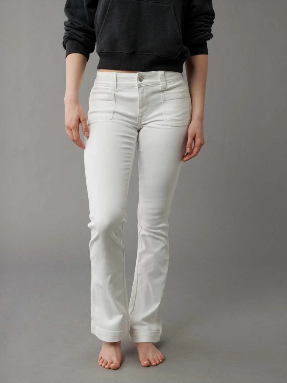 American Eagle Next Level Women’s White Flare Jeans